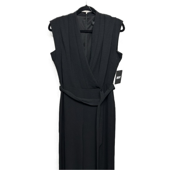 DKNY Sleeveless Tie Jumpsuit Black Size 4 - Picture 1 of 8